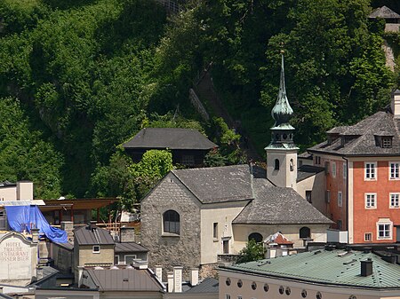 Salzburg Imbergkirche vom Mönchsberg