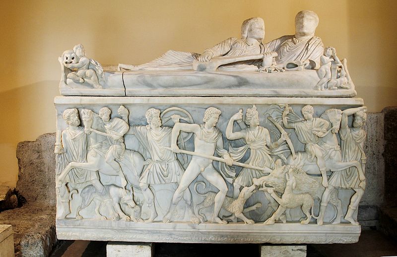 File:Sarcophagus with the Calydonian boar hunt - Palazzo dei Conservatori - Musei Capitolini - Rome 2016.jpg