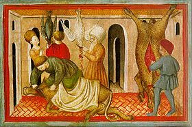 שחיטה כשרה בציור מהמאה ה-15
