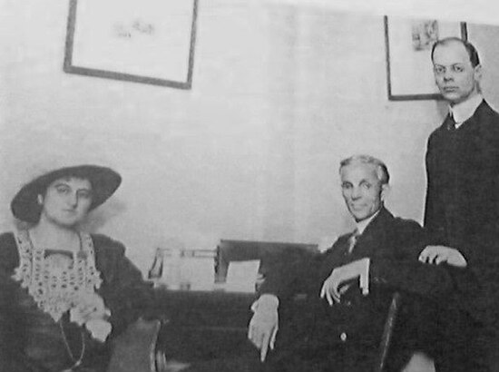 Schwimmer, Ford and Louis P. Lochner aboard the Peace Ship Oskar II