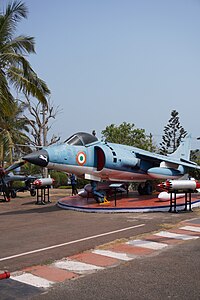 A decommissioned Sea harrier, FRS 51 (IN-621) at the Naval Aviation Museum (India) in Goa, India[91] Sea Harrier (IN-621) at the Naval Aviation Museum (India) in Goa, India.jpg