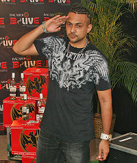 Jamaican singer and rapper Sean Paul had the most top ten entries in 2003 with five in total. The most successful of these was his collaboration with Blu Cantrell, "Breathe", which spent four weeks at number-one and became the eighth best selling single of the year. Seanpaul01.jpg