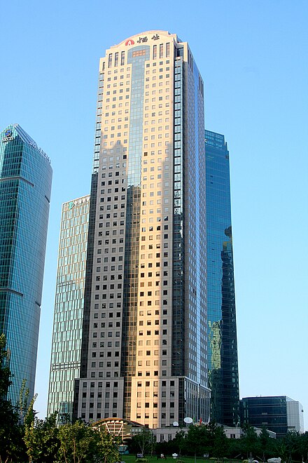 The building's exterior in 2012 Sen Mao International Building.jpg