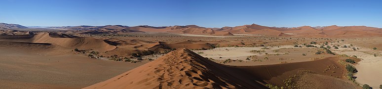 Looking South at Sossusvlei, Namib desert