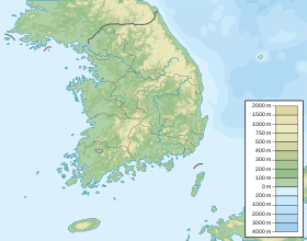 Ver en el mapa topográfico de Corea del Sur