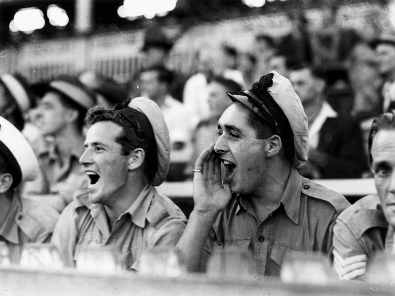 File:StateLibQld 1 78769 Navy men cheering for their soccer team, Brisbane, March 1945.jpg