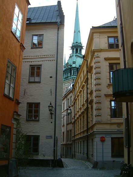 Stockholm's Old Town with the Tyska Kyrkan (German church)