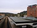 Train station with the Hill Paul building on the right