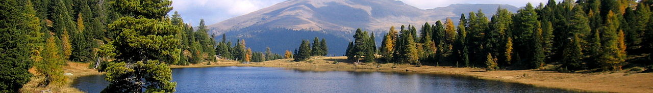 Lake Schwarzsee in the Nockberge mountain range near Turracher Höhe at the border between Carinthia and Styria