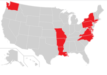 States in which the Supreme Council of Louisiana is present as of 2023 Supremecounciloflouisana2.png