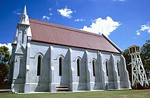 Side view of the buttresses, 1997 Surface Hill Uniting Church (1997).jpg