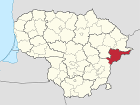 Ubicación del municipio del distrito de Švenčionys