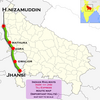 Taj Express (Jhansi - Hazrat Nizamuddin) route map.png