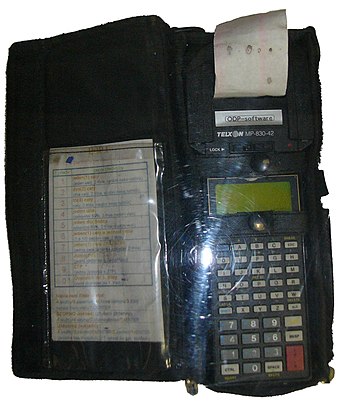 The Telxon PTC-710 is a 16-bit mobile computer PTC-710 with MP 830-42 microprinter 42-column version.