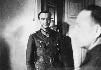 Field Marshal Friedrich Paulus surrenders to the Soviets at the 64th Army HQ, 31 January 1943. The Battle of Stalingrad MH5646.jpg
