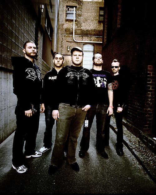 The Black Dahlia Murder in 2006. From left to right: Eschbach, former bassist Ryan Williams, former lead guitarist John Kempainen, Strnad and former d