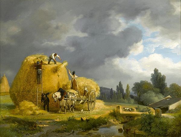 La moisson (1822) by Auguste-Xavier Leprince, oil on canvas, 24.2 x 32.1 cm, featured in her 1822 sale