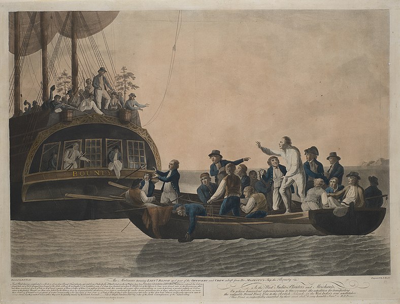 File:The Mutineers turning Lieut Bligh and part of the Officers and Crew adrift from His Majesty's Ship the Bounty ( 29 April 1789) RMG S0713.jpg