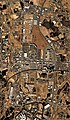 日本自動車研究所高速テストコース跡地（つくば市）の空中写真。（2017年撮影）