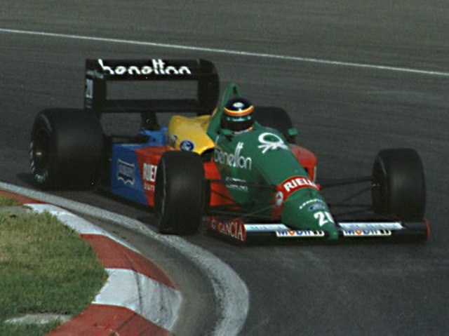 Thierry Boutsen driving the Benetton B188 at the 1988 Canadian Grand Prix