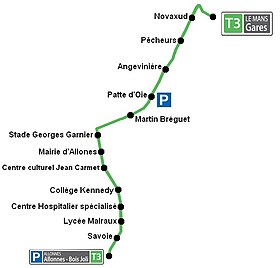 Voir la carte de la ligne.