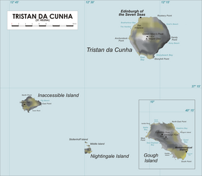 Peta dari Tristan da Cunha