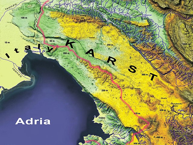 Approximate extent of the Karst region