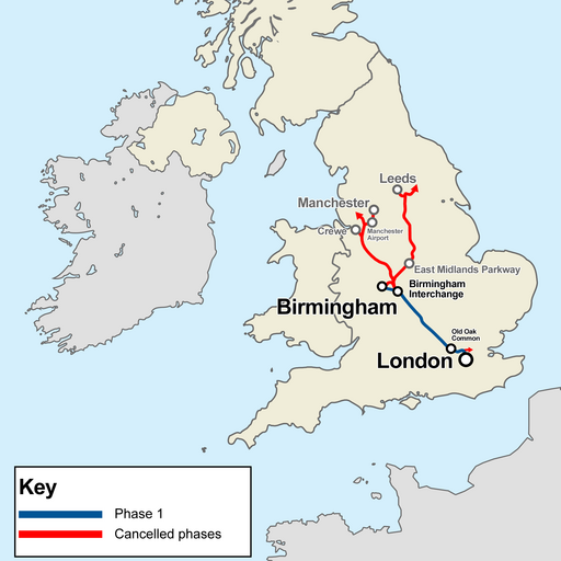 UK High Speed 2 rail map