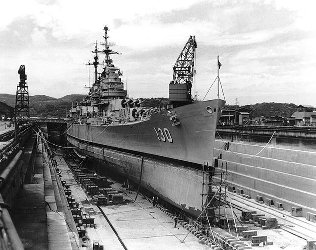 USS Bremerton in drydock