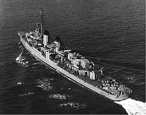 USS Monssen (DD-798) underway after she was recommissioned, c. 1951–1952.