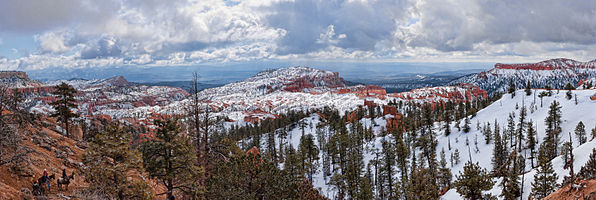 Bryce Canynon National Park, Utah, USA. Panoramic view at the entrance of the park.