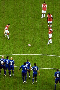 Robin van Persie taking a direct free kick