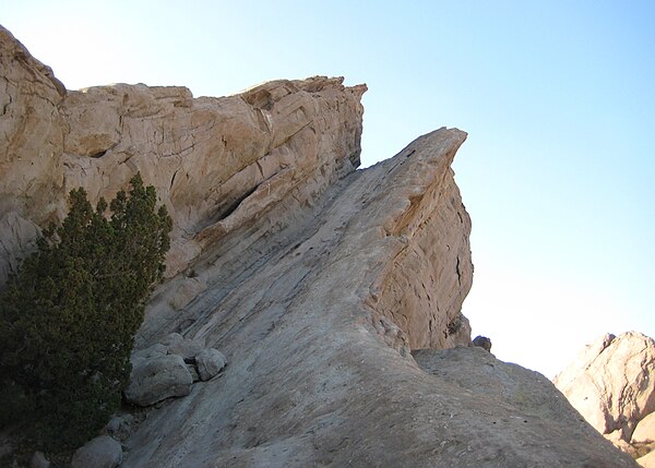 Vasquez Rocks was used as a stand-in for the alien world of Vulcan. The rocks had also appeared in TOS and many other TV shows and movies.