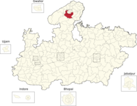 Vidhan Sabha constituencies of Madhya Pradesh (18-Bhitarwar).png