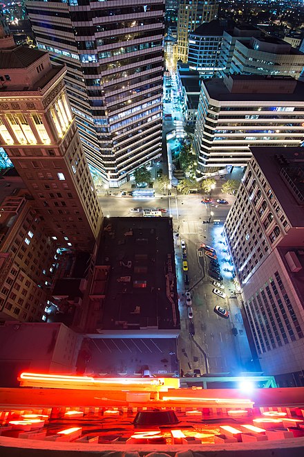 View from Tribune Tower at night