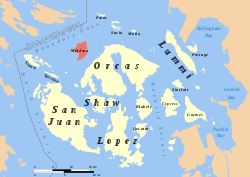 Lage innerhalb der San Juan Islands