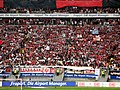 Fans at the Commerzbank-Arena