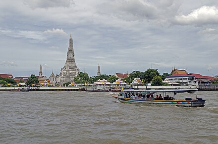 Wat Arun with Chao Phraya Ferry