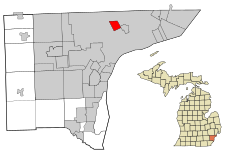 Wayne County Michigan Incorporated and Unincorporated areas Highland Park highlighted.svg