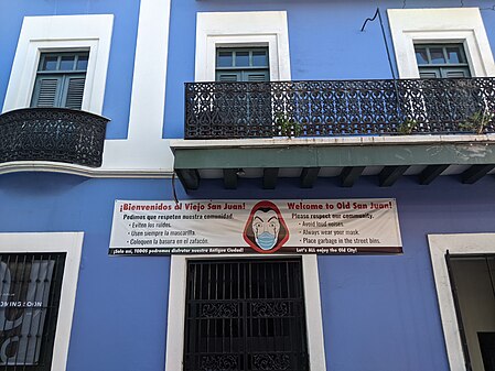 Welcome to Old San Juan sign on a building