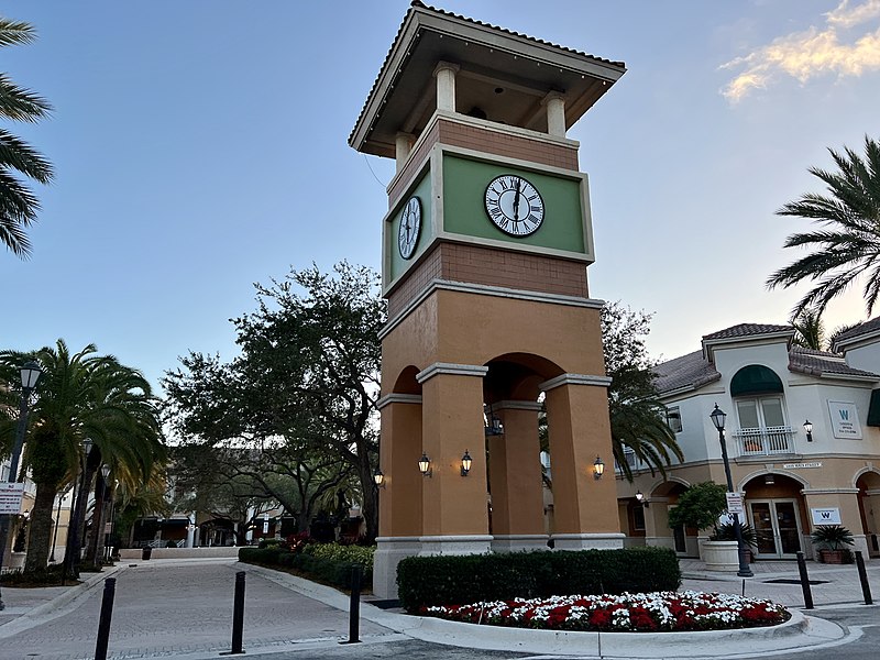 File:Weston Town Center Clock Tower, Weston, Florida February 23, 2022.jpg