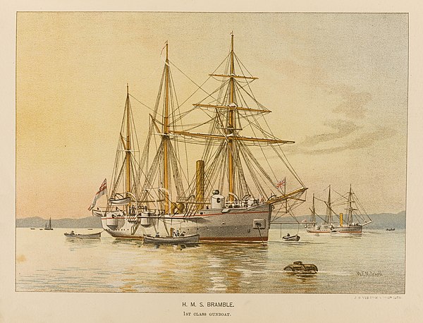 Bramble-class gunboat, built for the Royal Navy in 1886.