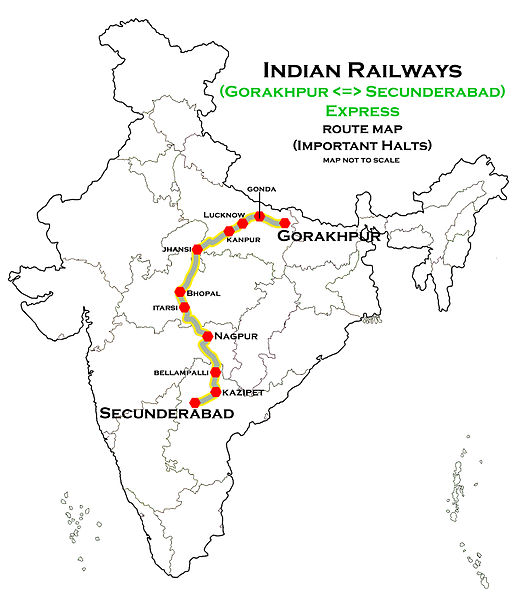 File:(Secunderabad - Gorakhpur) Express route map.jpg