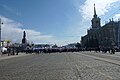Начало профсоюзно-единороссовского первомайского митинга. 10:05