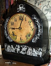 Decorated William Gilbert mantel clock