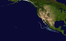 1960 Podsumowanie sezonu huraganów na Pacyfiku map.png