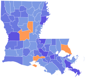 1980 United States Senate election in Louisiana results map by parish.svg