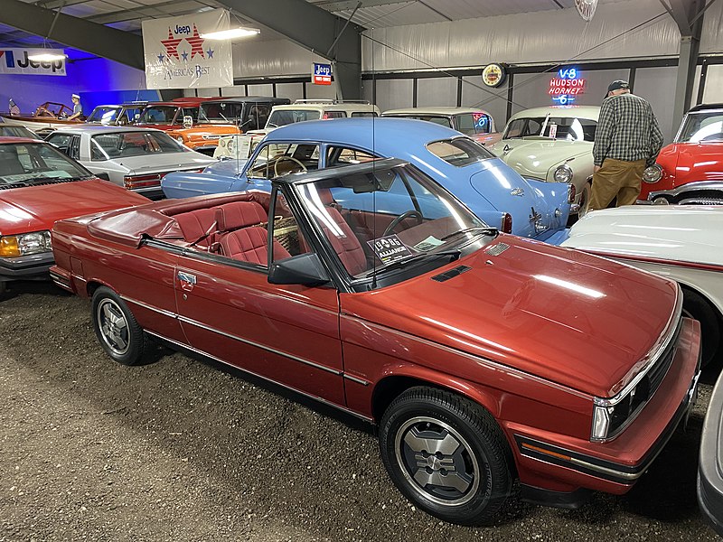 File:1986 AMC Renault Alliance convertible Electronic in garnet at Rambler Ranch 1of7.jpg