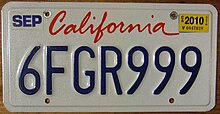 USA-Kennzeichen license plate, California.2 als Aufkleber