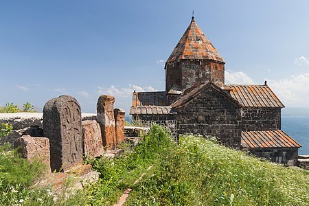 Holy Apostles church (Surp Arakelots church). Sevan Monastery (Sevanavank). Gegharkunik Province, Armenia.